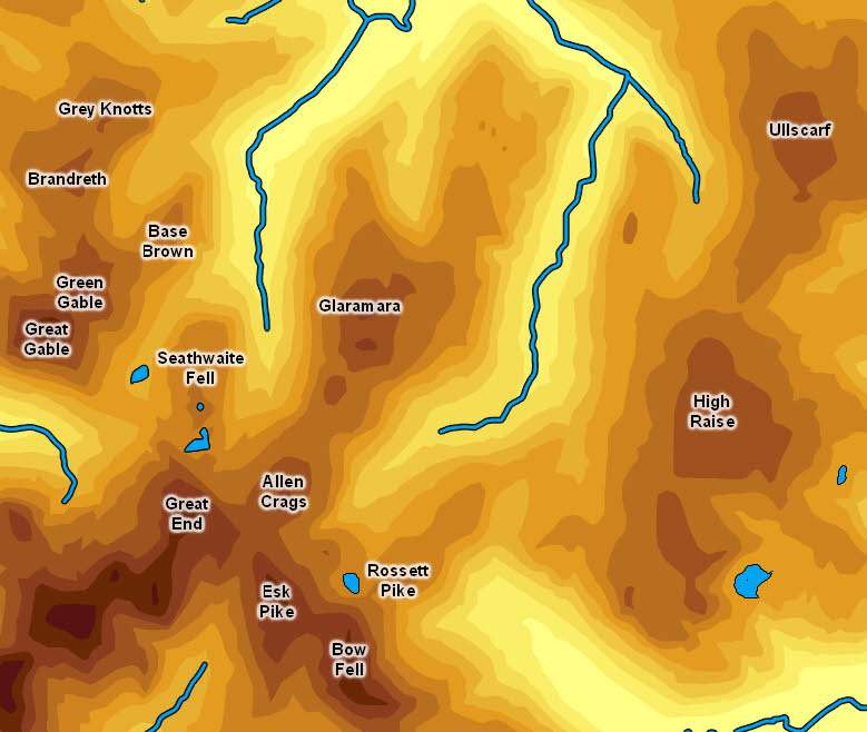 Index to southern Borrowdale Fells 