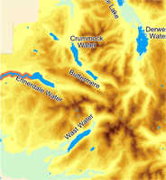 Map showing course of River Ehen