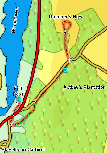 Map for walk up Gummers How