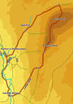 Map for walk on Pen-y-Ghent