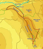 Map for walk on the Roaches and Lud's Church