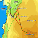 Link to map for walk up Bleaberry Fell from Great Wood